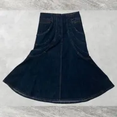 TSUMORI CHISATO 切替デザイン デニムロングスカート 濃紺　y2kのサムネイル