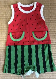 スイカ柄ロンパース 80cm
