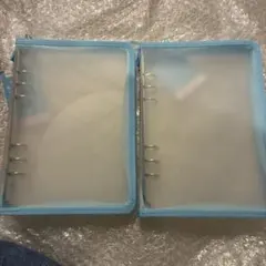 【2点セット】ダイソー　A5 6リングファイル　ブルー　シール帳