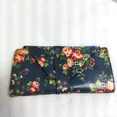 花柄長財布　フラワープリント　バンド留め　ボックス型コインケースのサムネイル
