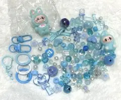 ビーズ　まとめ売り　水色、青系/パーツあり