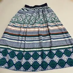 ジョルジュレッシュ　フレアスカート　緑　スカート　36 S 総柄　ふんわり　夏のサムネイル