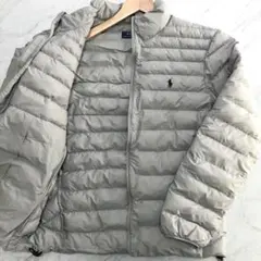 【現行 未使用級】ラルフローレン 中綿 ジャケット ポニー グレー パッカブル