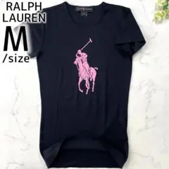 ラルフローレン Tシャツ 半袖 ビッグポニー クルーネック ピンク ブラック Mのサムネイル