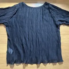 シアーシャーリングトップス／ブラウス  黒