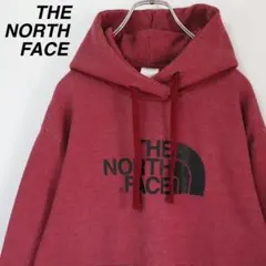【大人気】ザノースフェイス パーカー デカロゴ US規格 Lサイズ くすみレッド