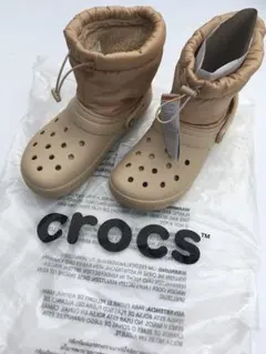 crocs ベージュ ブーツ スノーブーツ