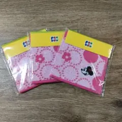 新品未使用未開封ミニーマウス ピンクタオル 3枚セット