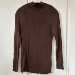 美品✨【XL】SHIFONERYブラウン リブ編み ハイネックセーター