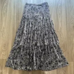 ローリーズファーム ブルー系　花柄プリーツスカート FREE size