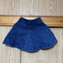 SHEINデニムミニスカート パール付