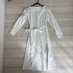 【お値下げ中】綿　ホワイトシャツワンピース 長袖 コットン