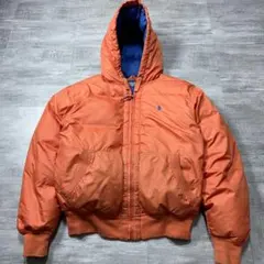 90s ラルフローレン ダウンジャケット L 短丈 オレンジ y2k tech