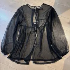 ニコアンド シースルーブラックシャツ フリーサイズ