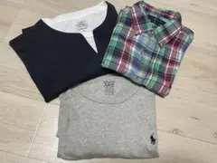 3点まとめ売り Polo Tシャツ、Polo チェックシャツ、Tシャツ