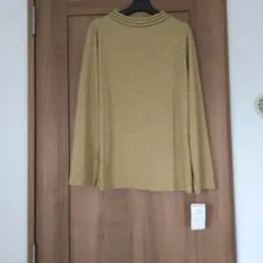 マスタード 長袖ニット クルーネック