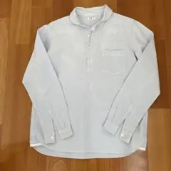 ナチュラルランドリー 丸襟 オックスデッキシャツ プルオーバー シャツ　M