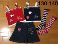 シャーリーテンプル デニムスカートとキャミソール マリンセット 130 140