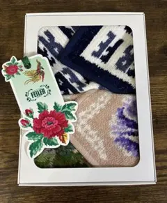 FEILER 花柄•ロゴ タオルハンカチ2枚セット