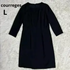 美品 courreges クレージュ ワンピース フォーマル フレア 黒 L相当