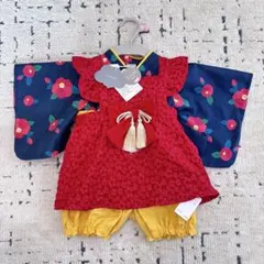 futafuta フタフタ　バースデイ　袴ロンパース　椿　新品　70