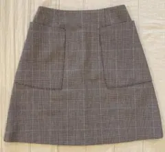 スカート PLST プラステ グレンチェック 台形スカート XS