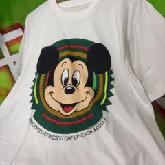 未使用 90年代 ディズニー ミッキーマウス ビッグプリント Tシャツ 白のサムネイル