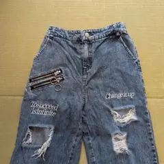 ANAP GIRL ダメージテーパードパンツ M