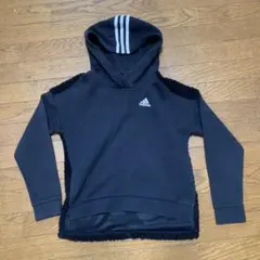 adidas フリースパーカー M 黒
