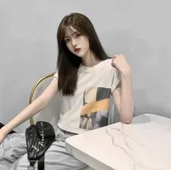 【新品未使用】トレンドTシャツ ストリートカルチャー アースカラー ホワイトXL