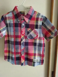 MOUJONJON 半袖チェックシャツ 110 新品未使用