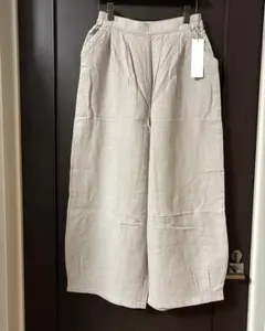 新品＊SUN VALLEYサンバレー＊綿麻裾タックパンツ