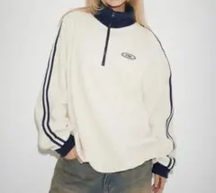 【MSG / 新品】 オーバーサイズハーフジップトレーナー フリース