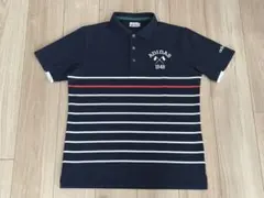 【美品】adidas×TaylorMade 半袖ポロシャツ メンズL ネイビー