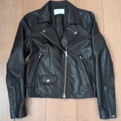 STUDIOUS ブラック レザーライダースジャケット