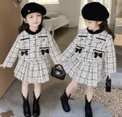 ツイード　セットアップ　キッズ　スーツ　スカート　ジャケット　110センチ
