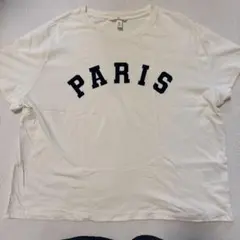 H&M エイチアンドエム 半袖 Tシャツ PARIS ロゴ オフホワイト XLのサムネイル