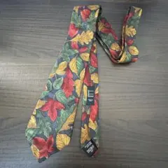 希少 dunhill ダンヒル ボタニカル リーフ柄 ネクタイ マルチカラー