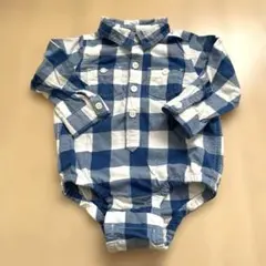 babyGap 長袖　シャツ　チェック柄ロンパース 12-18ヶ月　80