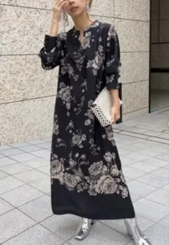 【Ameri VINTAGE 】REHEMA KEY NECK DRESS