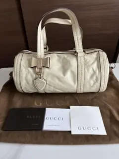 GUCCI ハンドバッグ　レザー　ドゥケッサ ミニボストン ハンドバッグ リボンのサムネイル