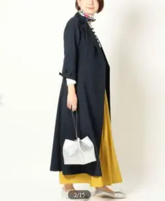 SHIPS any シャツコートワンピース ネイビー Ｍ 2way