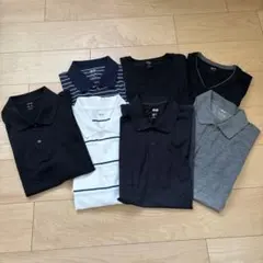ユニクロ　半袖ポロシャツ　X L 5枚セット　おまけTシャツ2枚付