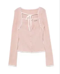 BUBBLES frill ribbon tops pinkのサムネイル