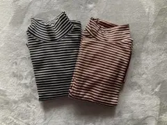 ストライプ柄タートルネック2枚セット