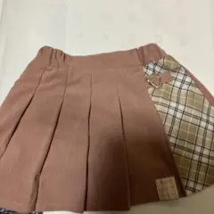 コーデュロイ ピンク プリーツスカート 130cm