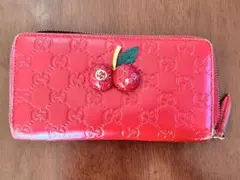 GUCCI チェリー装飾 長財布 赤