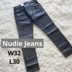 【新品】Nudie Jeans Co. コーティングデニムパンツ 黒W32L30のサムネイル