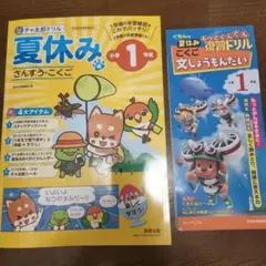 夏休み　算数　国語、文章問題ドリル　2冊　小学1年生