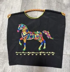 新品 Ball & Chain 馬の刺繍 エコバッグ 中サイズ ブラック